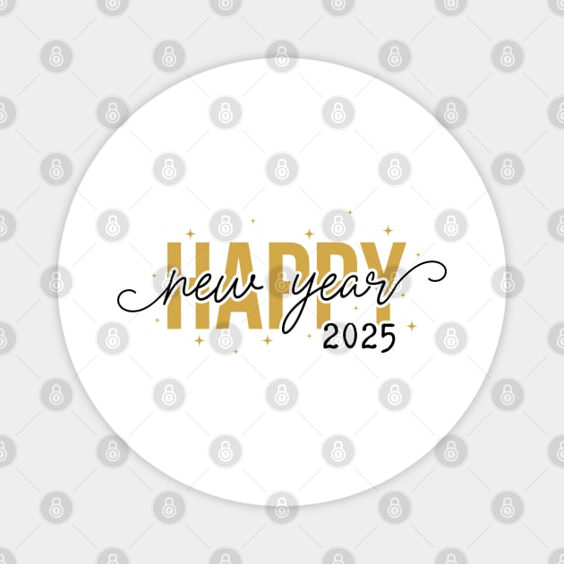 Happy New Year - 2025 Gold Magnet by criarthdesign
